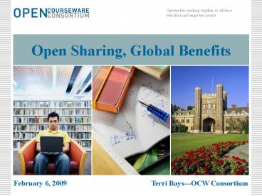 Open Sharing, Global Benefits