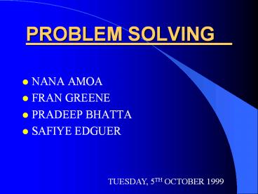 PROBLEM SOLVING presentation | free to download