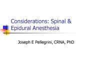 Considerations: Spinal