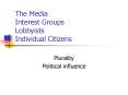 The Media Interest Groups Lobbyists Individual Citizens PowerPoint PPT Presentation