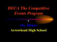 DECA The Competitive Events Program