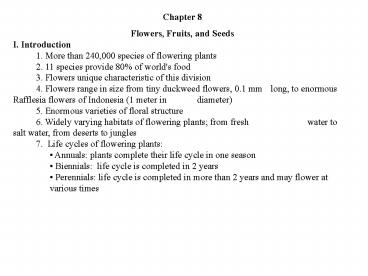 Flowers, Fruits, and Seeds