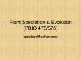 Plant Speciation PowerPoint PPT Presentation