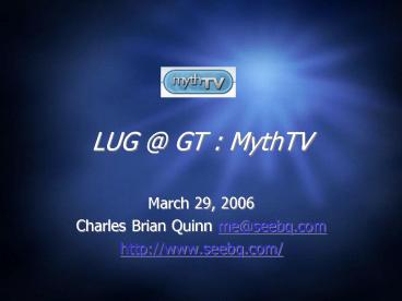 LUG GT : MythTV