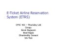 E-Ticket Airline Reservation System (ETRS) PowerPoint PPT Presentation