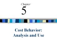 Cost Behavior: Analysis and Use