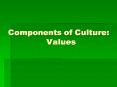 Components of Culture: Values PowerPoint PPT Presentation