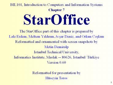 BIL101, Introduction to Computers and Information Systems