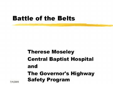 Battle of the Belts