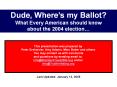 Dude, Wheres my Ballot PowerPoint PPT Presentation