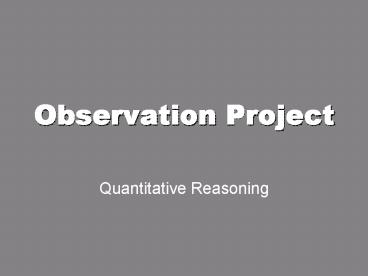 Observation Project