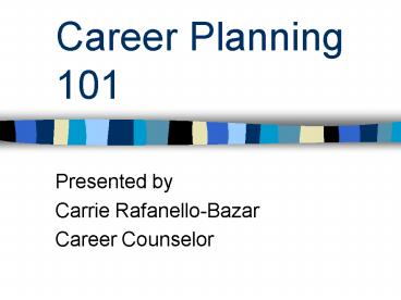 Career Planning 101