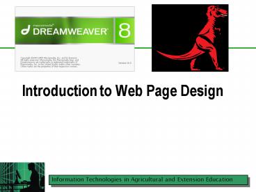 PPT – Introduction to Web Page Design PowerPoint presentation | free to ...