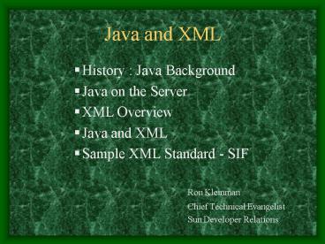 Java and XML presentation | free to view