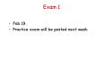 Exam 1 PowerPoint PPT Presentation