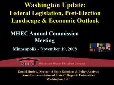 Washington Update: Federal Legislation, PostElection Landscape