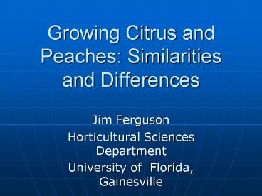 Growing Citrus and Peaches: Similarities and Differences