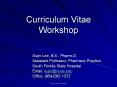 Curriculum Vitae Workshop PowerPoint PPT Presentation