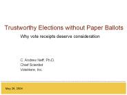 Trustworthy Elections without Paper Ballots