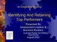 An Executive Briefing Identifying And Retaining Top Performers PowerPoint PPT Presentation