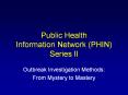Public Health Information Network PHIN Series II PowerPoint PPT Presentation