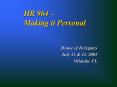 HR 964 Making it Personal PowerPoint PPT Presentation