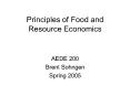 Principles of Food and Resource Economics PowerPoint PPT Presentation