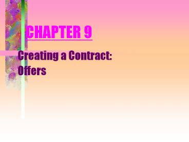 Creating a Contract: