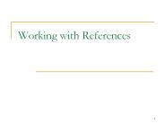 Working with References