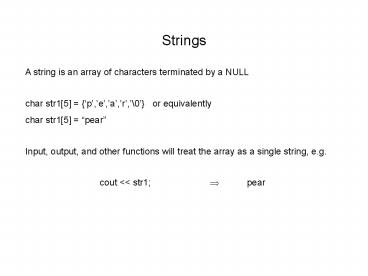 PPT – Strings PowerPoint presentation | free to download - id: 134bc-NGQ0Y