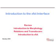 Introduction to the xfst Interface