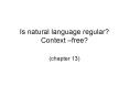 Is natural language regular Context free PowerPoint PPT Presentation