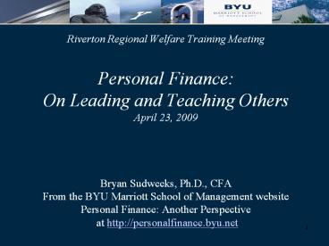 Riverton Regional Welfare Training Meeting