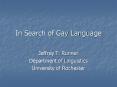 In Search of Gay Language PowerPoint PPT Presentation