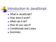 Introduction to JavaScript