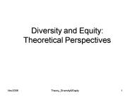 Diversity and Equity: Theoretical Perspectives
