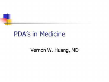 PDAs in Medicine