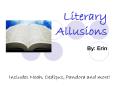 Literary Allusions PowerPoint PPT Presentation