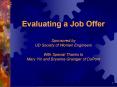 Evaluating a Job Offer PowerPoint PPT Presentation