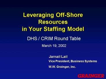 Leveraging OffShore Resources in Your Staffing Model
