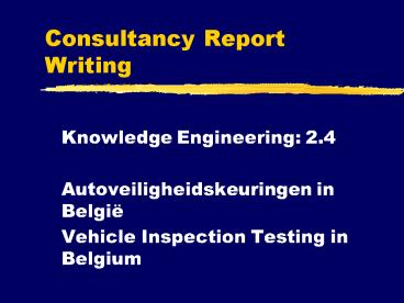 Consultancy Report Writing