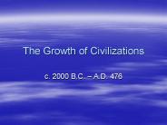 The Growth of Civilizations