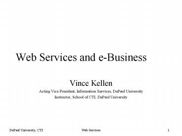 Web Services and e-Business
