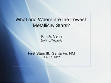 What and Where are the Lowest