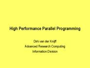 High Performance Parallel Programming