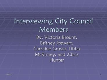 Interviewing City Council Members