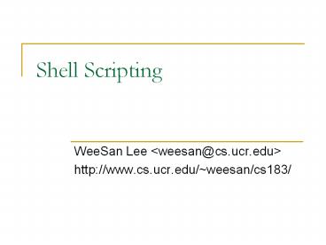PPT – Shell Scripting PowerPoint presentation | free to download - id ...