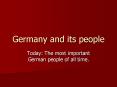Germany and its people PowerPoint PPT Presentation