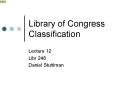 Library of Congress Classification PowerPoint PPT Presentation