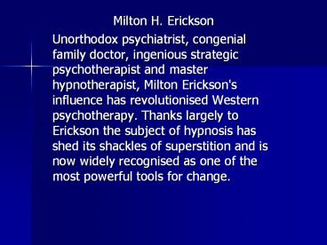 Milton H. Erickson